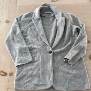 J. Crew Light Gray Knit Single-Button Blazer